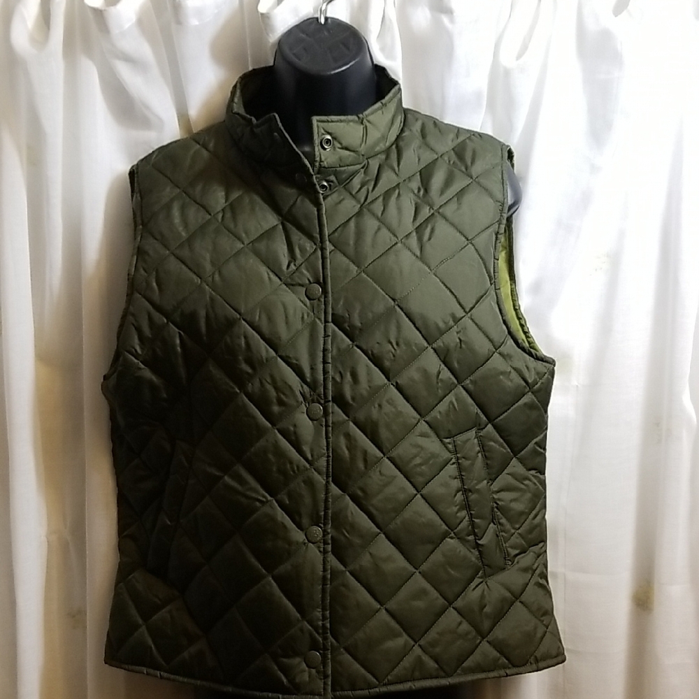 Olive Quilted Women's Vest